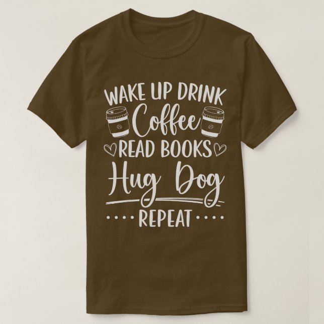 Bokar Hundar Coffee Bookworm Reading T Shirt (Design framsida)