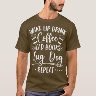 Bokar Hundar Coffee Bookworm Reading T Shirt