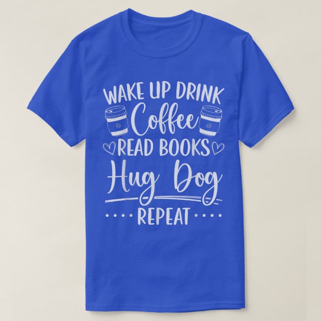 Bokar Hundar och kaffebokmaskläsning T Shirt (Design framsida)