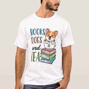 Bokar Hundar och Tea Helg T Shirt