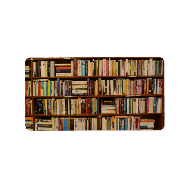 Bokar i bibliotek gift Bag Adressetikett (Framsidan)
