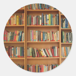 Bokar i bokhyllan runt klistermärke