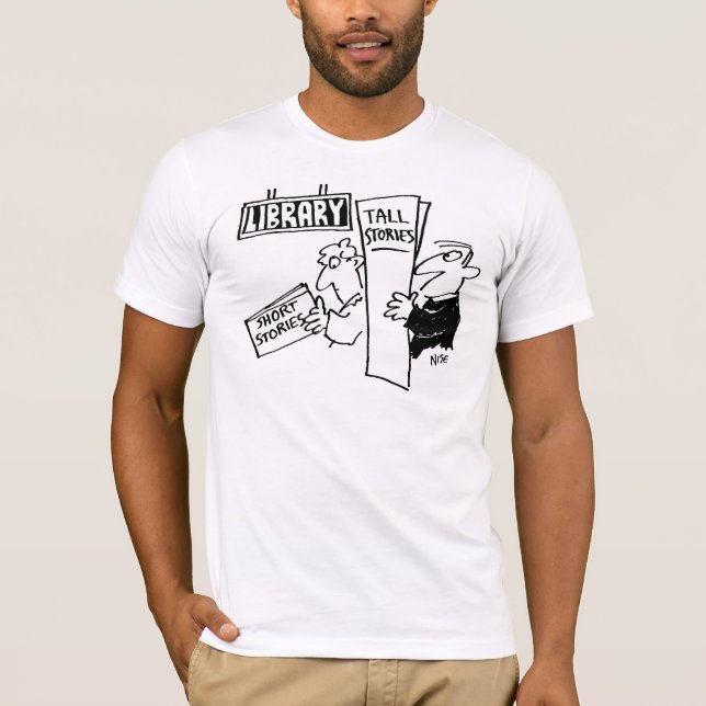 Bokar i en Bibliotek-bibliotekarisk Roligt T-Shirt (Framsida)