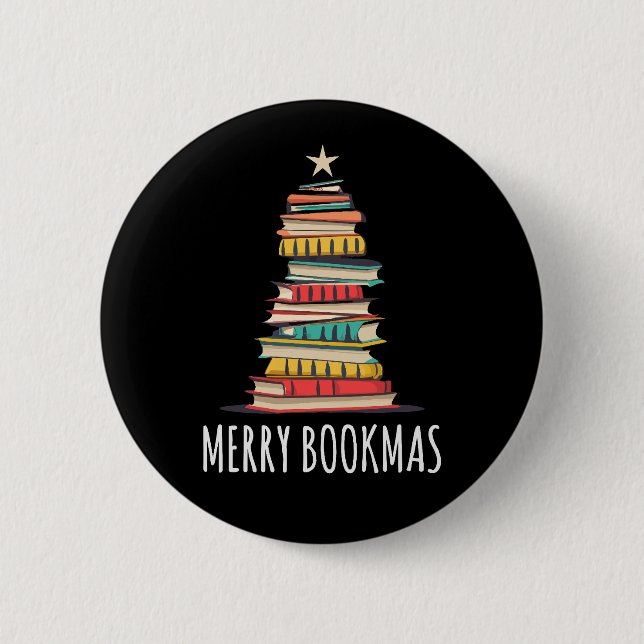 Bokar Julgran Merry Bookmas Knapp (Framsida)
