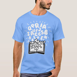 Bokar Läsande alfabet Bok Älskare T Shirt