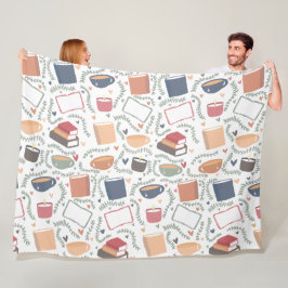 Bokar, ljus och te fleecefilt