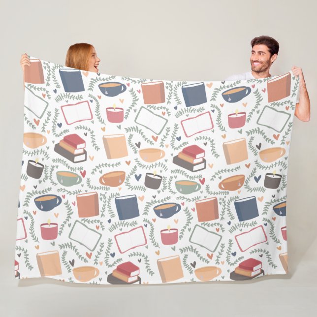 Bokar, ljus och te fleecefilt (På plats)