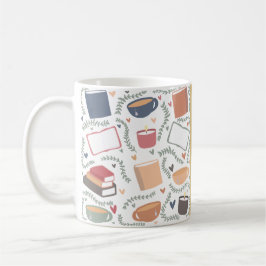 Bokar, ljus och te kaffemugg