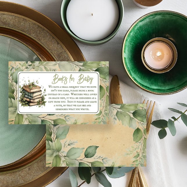 Bokar Löv Nästa kapitel Bokar för Baby Tilläggskort (Vintage Elegance Books Leaves Baby Shower Books for Baby "Our Next Chapter Begins . . ." Collection )