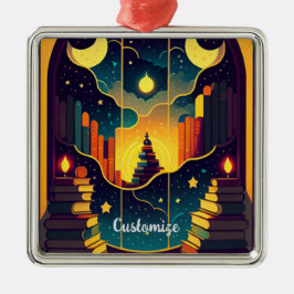 Bokar magiska verklighet julgransprydnad metall