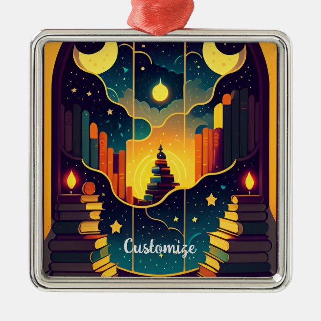 Bokar magiska verklighet julgransprydnad metall (Framsidan)