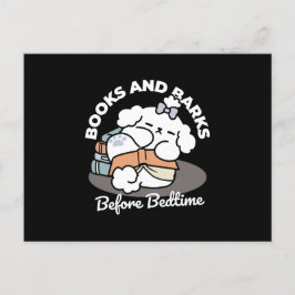 Bokar och Barkar - Tvätt Sömnig Hund Läsdesign Helg Vykort