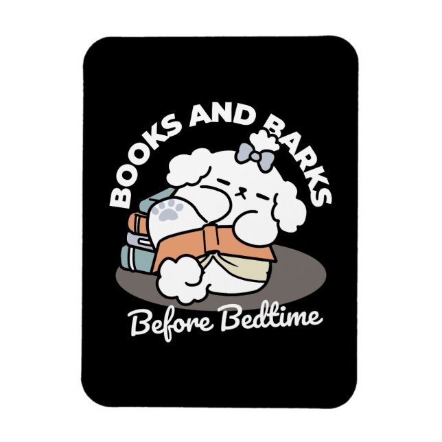 Bokar och Barkar - Tvätt Sömnig Hund Läsdesign Magnet (Vertikal)