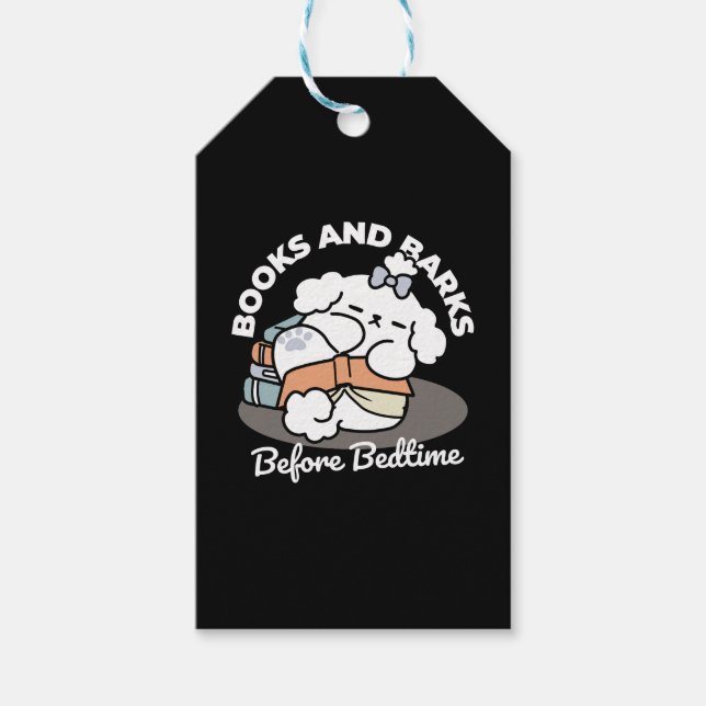 Bokar och Barkar - Tvätt Sömnig Hund Läsdesign Presentetikett (Framsidan)