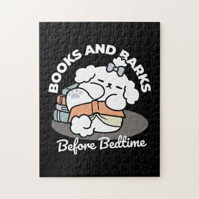 Bokar och Barkar - Tvätt Sömnig Hund Läsdesign Pussel (Vertikal)