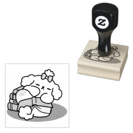 Bokar och Barkar - Tvätt Sömnig Hund Läsdesign Stämpel