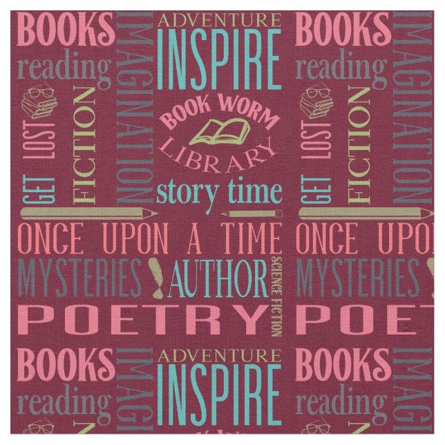 Bokar och Bibliotek Tunnelbanan Art Tyg (Närbild)