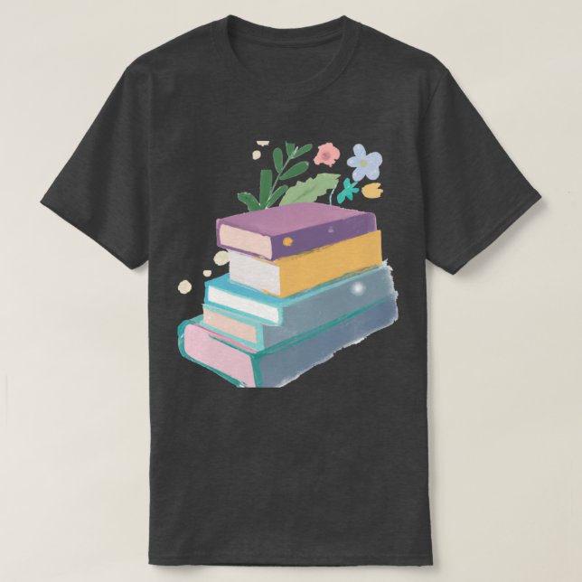 Bokar och blommor t shirt (Design framsida)