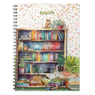 Bokar och Cat Lovers Hygge Birthday Pension Anteckningsbok