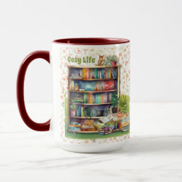 Bokar och Cat Lovers Hygge Birthday Pension Mugg