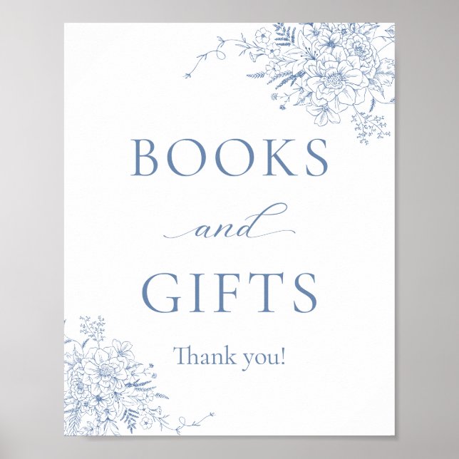 Bokar och gåvor för Blue Baby Shower Poster (Framsidan)