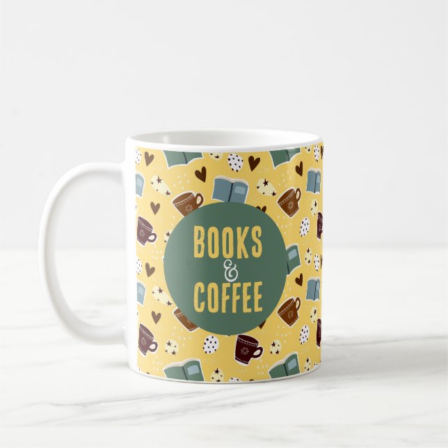Bokar och kaffe kaffemugg (Vänster)