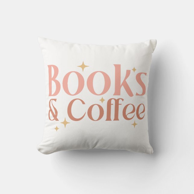Bokar och kaffe kudde (Framsida)