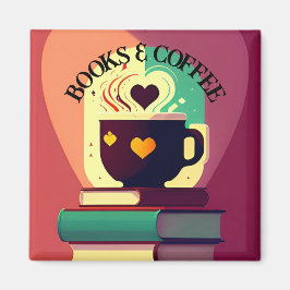 Bokar och kaffe magnet