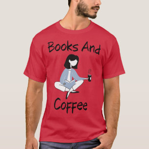 Bokar och kaffeflicka t shirt