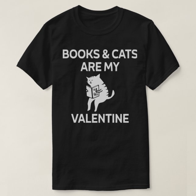 bokar och katter är min valentin t shirt (Design framsida)