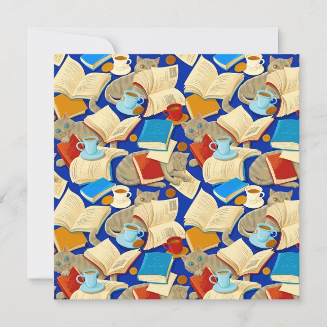 Bokar och katter i blått kort (Framsida)