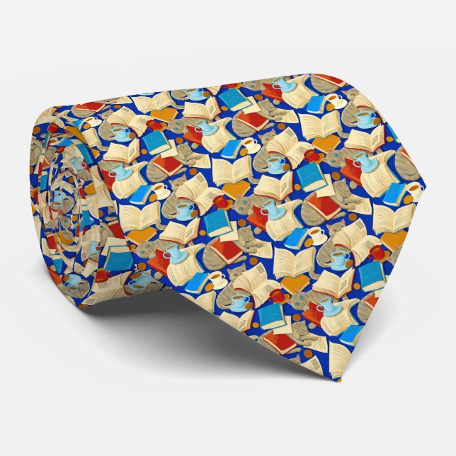 Bokar och katter i blått slips (Rullad)