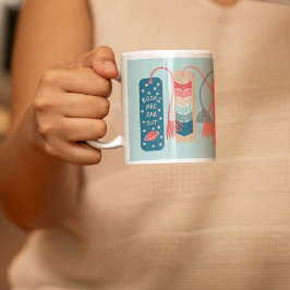 Bokar och läsning av Bokmärken som illustreras Kaffemugg