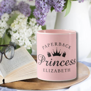 Bokar och läsning av Paperback Princess Bok Älskar Mugg