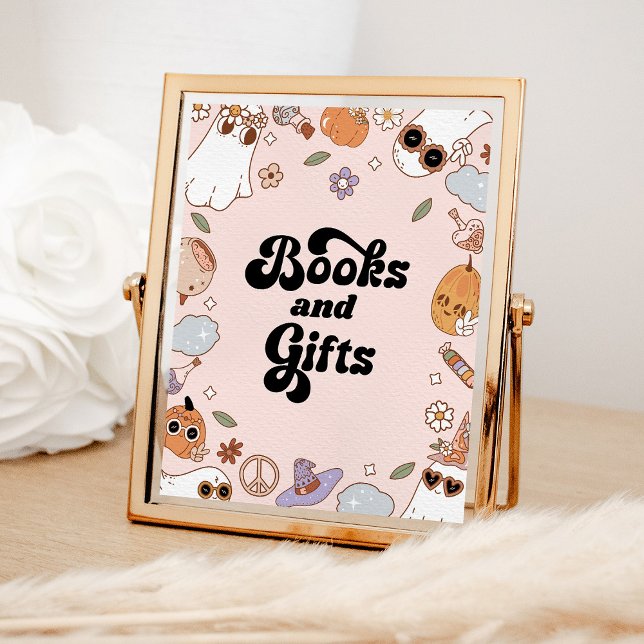 Bokar och presenter Groovy Halloween Ghost Baby Sh Poster (Skapare uppladdad)