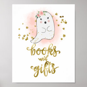Bokar och presenter Pumpkin Blommigt Baby Shower-s Poster