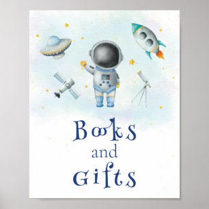 Bokar och presenterar rymdens astronaut-raketstjär poster