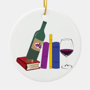 Bokar och Vin Julgransprydnad Keramik