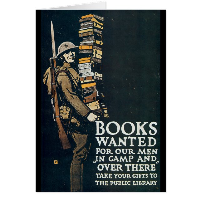 Bokar önskade världskrig II Hälsningskort (Framsidan)