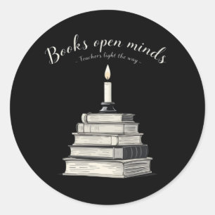 Bokar Open Minds - Lärare Ljuset Runt Klistermärke