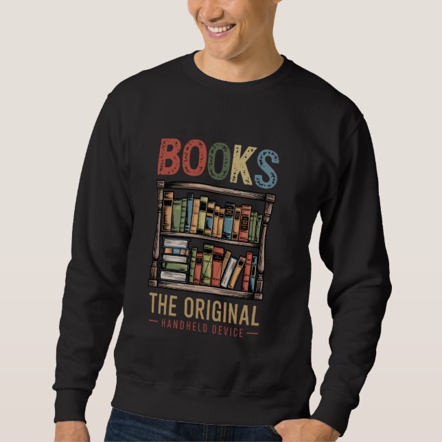 Bokar originalhanddator Bok Älskare Reader B Lång Ärmad Tröja (Framsida)