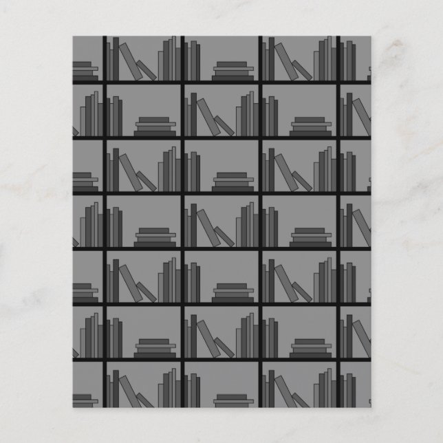 Bokar på Shelf. Grått och svart. (Framsida)