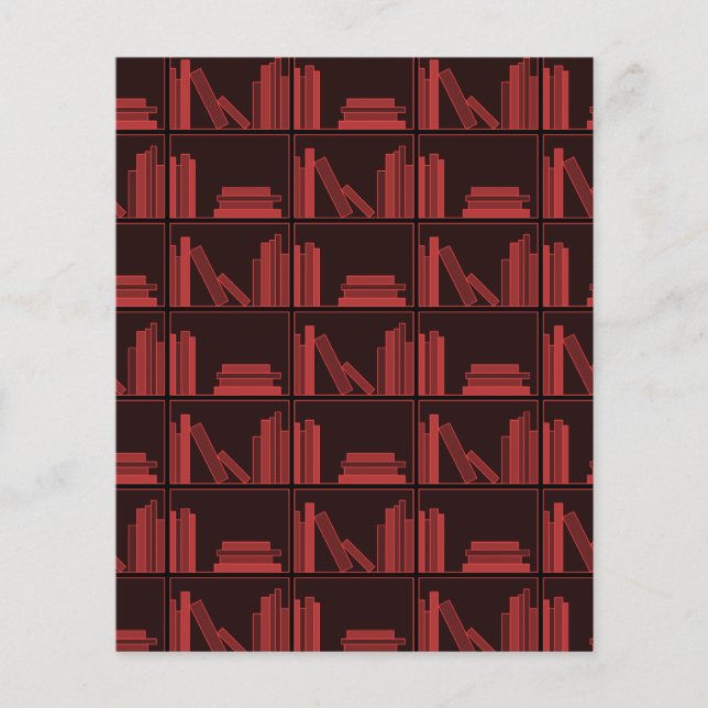 Bokar på Shelf. Mörk Red. (Framsida)