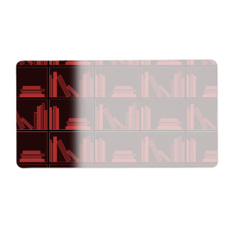Bokar på Shelf. Mörk Red. Fraktsedel