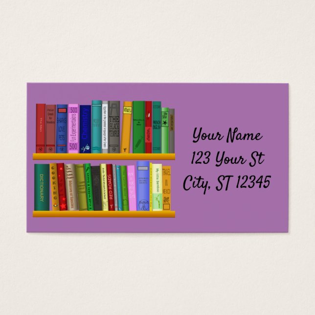 Bokar på Shelves Thunder_Cove Visitkort (Framsidan)