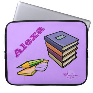 Bokar, penna och linjal Anpassade Laptop sleeve