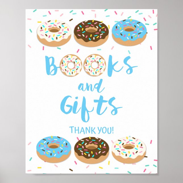 Bokar & presenter Shower Bord Sign Blue Donuts Poster (Framsidan)