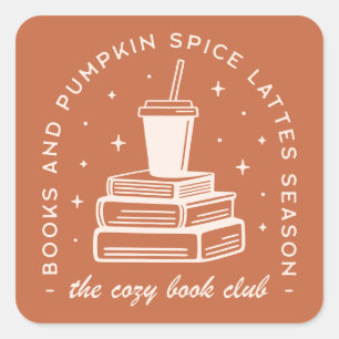Bokar & Pumpkin Spice Season Fyrkantigt Klistermärke