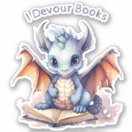 *~* Bokar Reading Baby Dragon - AP88 I DEVOUR Klistermärken