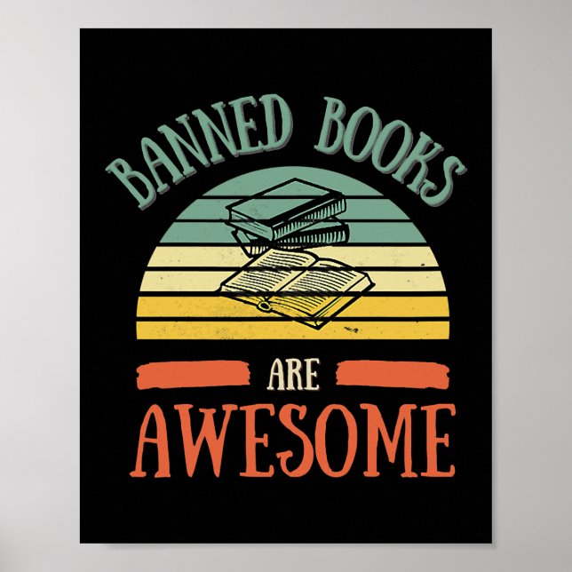Bokar Retro Manar Women Kids, förbjuden läsare Poster (Framsidan)